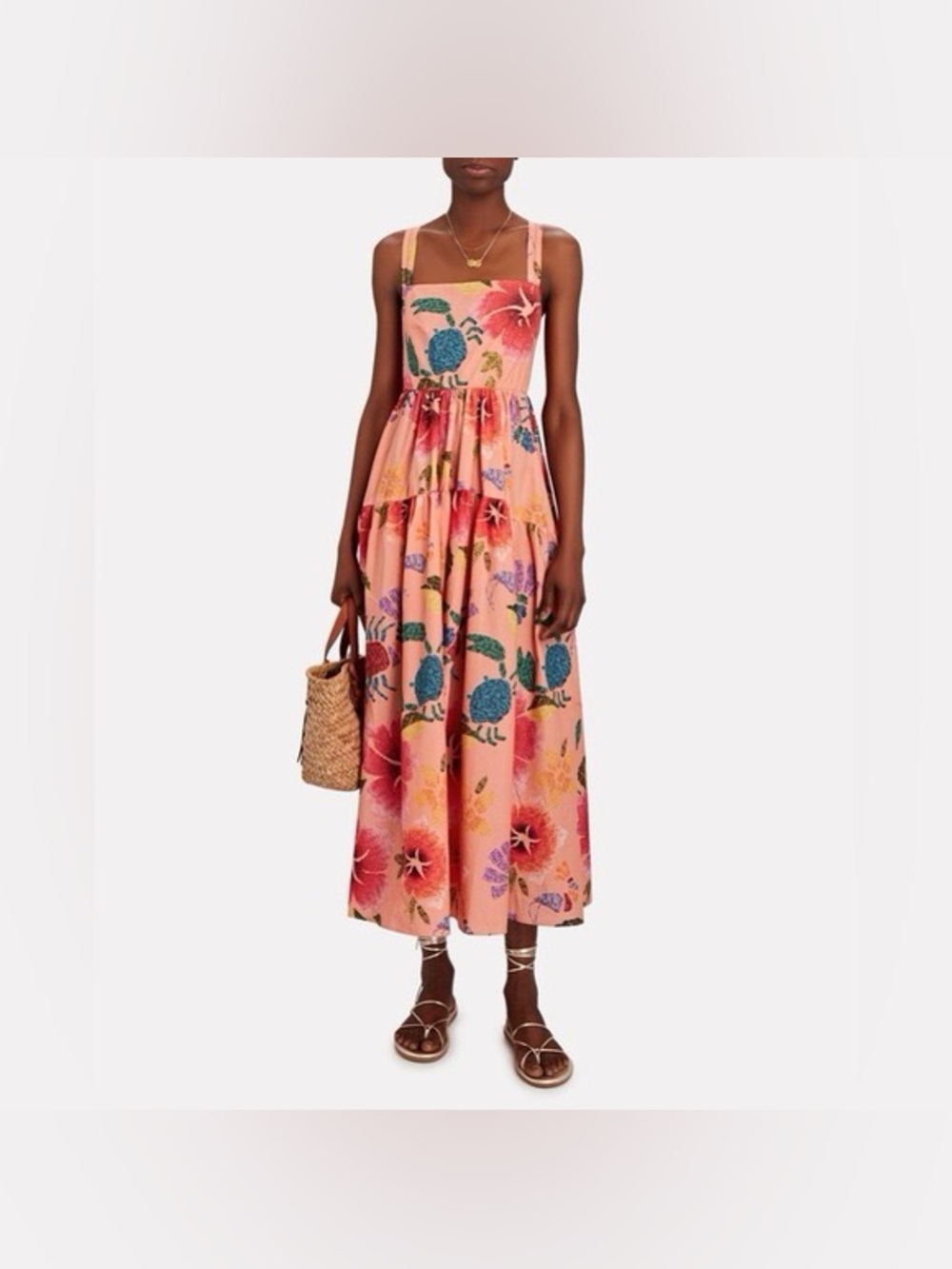 EUC Farm Rio Floral Sea Midi Dress Size medium